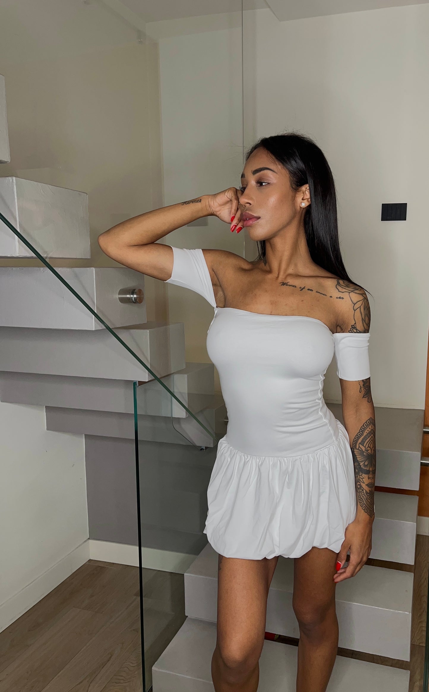 Mini dress lumina bianco